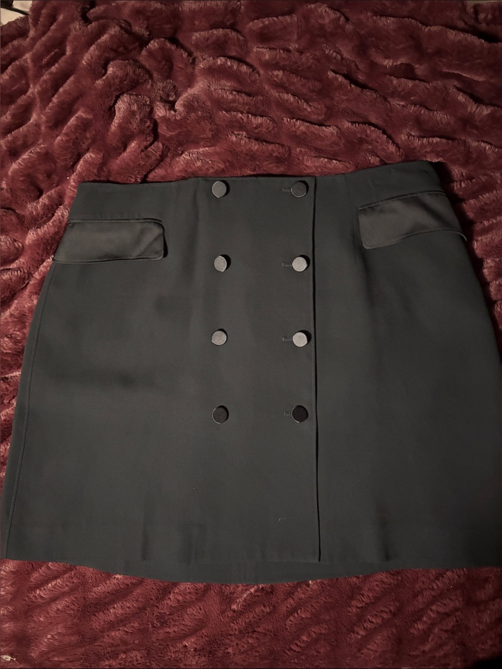 J. Crew Black Double-Breasted Mini Skirt